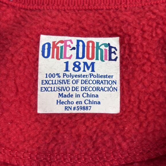 Okie Dokie Fleece Red Sleeper Boys Size 18m Zip Up Warm Footed Pajamas Race Car - Picture 8 of 16